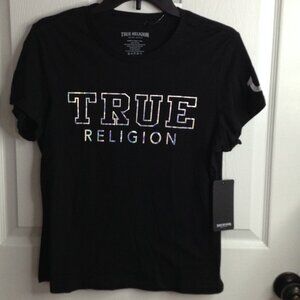 NWT True Religion "M" Black Tee; Skater, Indie, Whimsigoth, Steampunk Chic, Cool
